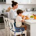 Toddler Booster Seat for Table Kitchen Chair, Astronaut | Kids Booster Seat with Non-Slip Bottom and Adjustable Straps for Dining 4" Detachable Washable Portable Travel Cushion
