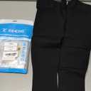 KEKING Full Leg Compression Sleeves, Unisex, Thigh High Compression Stocking 20-30mmHg Graduated Support for Thigh Calf Knee, Running, Basketball, Reduce Varicose Veins and Swelling, All Black XL