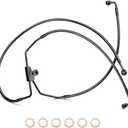 MoKitDora Stainless Steel Brake Line Oil Hose Kit for 10" Monkey Bagger Bars 1996-2013 Harley Touring Street FLHX Electra Glide FLHT No ABS, Black