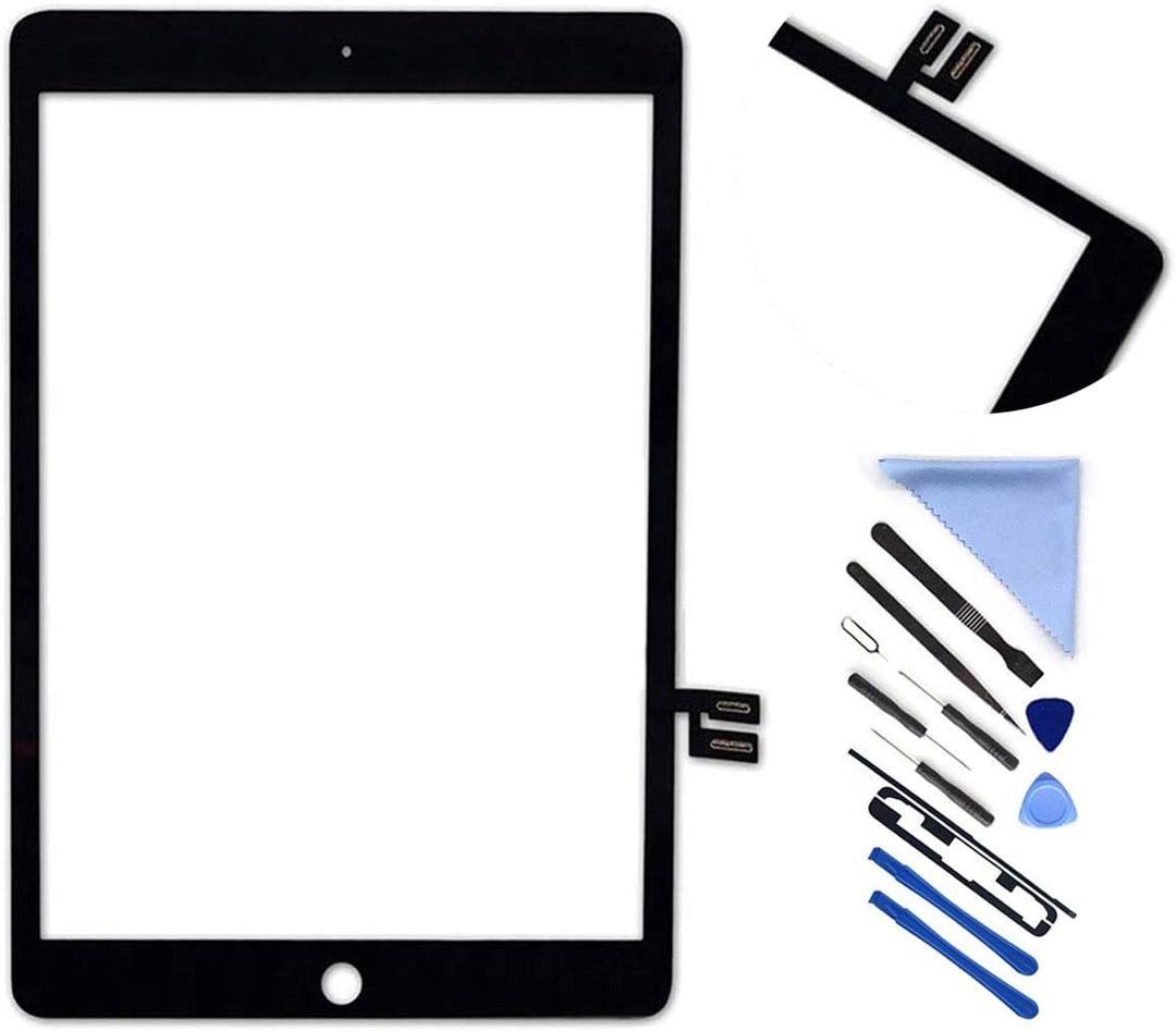 Touch Screen Digitizer for iPad 7 2019 7th Gen 10.2" A2197 A2198 A2200 Front Glass Replacement with Pre-Installed Adhesive (Without Home Button,not Include LCD) + Tools (Black)