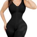 M MYODRESS Fajas Colombianas Shapewear for Women Tummy Control Bodysuit Body Shaper for Women Post Surgery Compression (Large, Black (One Size Smaller May Be Better))