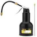 DOWELL Pistol Pump Oiler Metal Oil Can Lubrication Oil Gun 16oz 500ml Can Bottle with 2-Pieces Straight Spout Black HY050201