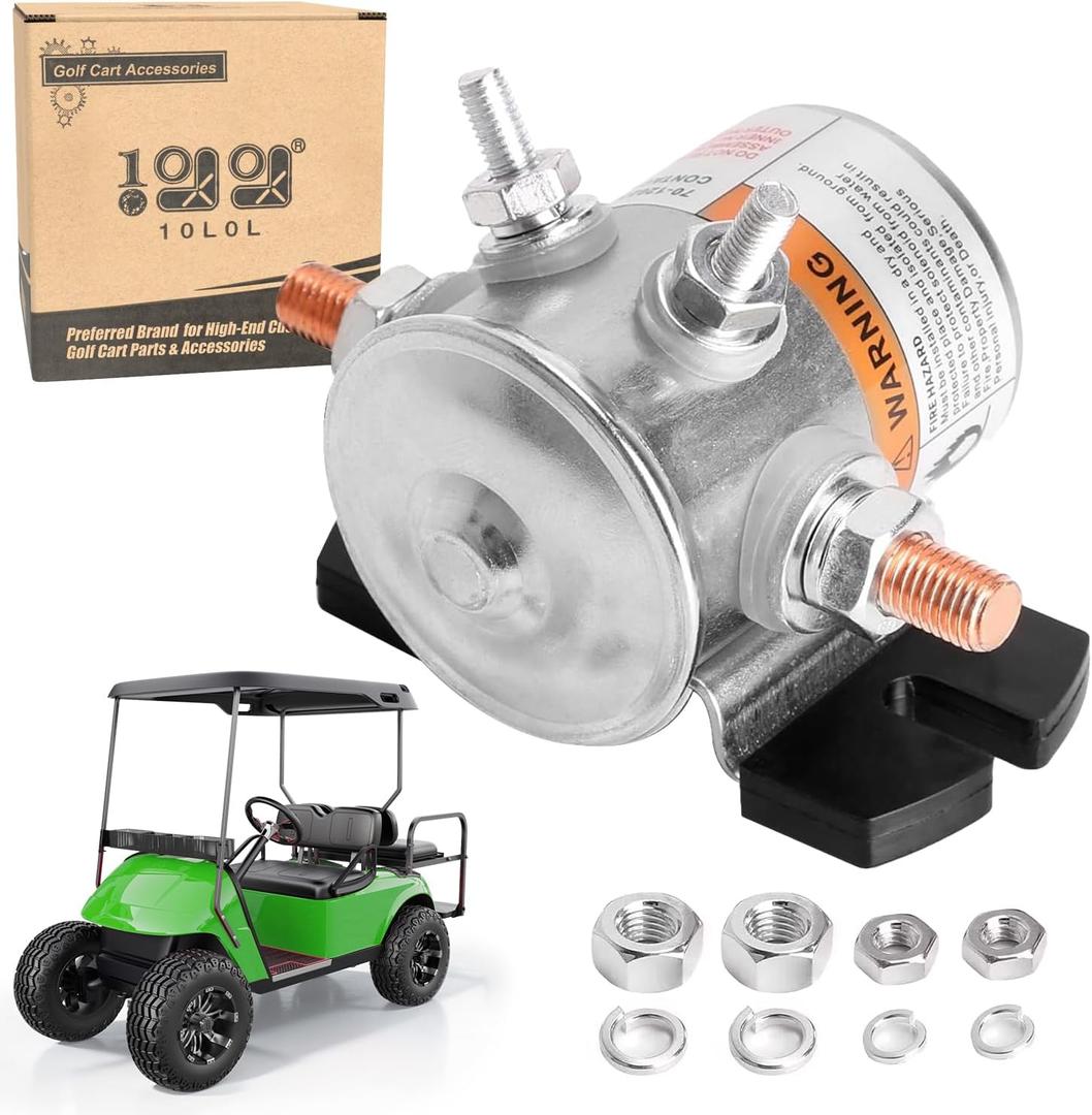 10L0L #70 Series Solenoid Relay for EZGO 36 Volt Golf Cart, 4 Terminal SPNO Continuous Duty, OEM# 11761-G1 27855-G01 27855-G02 31680-G1 27805-G02 3016