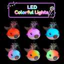 2 x Bath Toys, Light Up Dolphin Baby Bath Toys for Babies 6-12 12-18 Months, Rechargeable Sprinkler Musical Toys, Easter Basket Stuffers Bathtub Toys for Toddlers 1-3 2-4 Boys Girls Infant Kids- Blue