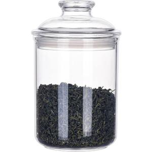 24oz Acrylic Storage Jar, Airtight Lid with Silicone Sealing Ring, Ideal Canister Container for Sugar, Tea, Spices, Herbs, Shells, Bath Salt, Christmas Decorative Apothecary Jars (Standard 701 ml)