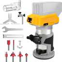 Router Tool for Dewalt 20V Battery,Wood Router with 6 Variable Speeds,Max 30,000 RPM800W Palm Router for Woodworking,Cordless Router with Trim Bits, Edge & Roller Guide, Dust HoodTool only