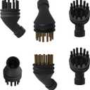 6-Pack Nylon & Brass Brush Set Compatible With Flgocexs, MiKoSoRu EM-302, YSEAGA HY-308, Outspurge, Wellcows WHL-609, YUBOLAX Steam Cleaners