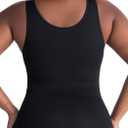 SHAPERMINT Compression Tank Cami - Tummy and Waist Control Body Shapewear Camisole for Women (Black, XL)
