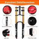 26/27.5/29 inch Mountain Bike Air Suspension Fork,Rebound Adjustment,180mm Travel,QR 9x100mm, 1-1/8 Straight Steerer, Ultralight Double Shoulder Design Front Fork for XC/AM MTB