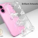 Compatible with iPhone 16 Plus Case Cute Clear for Women,Cool Transparent Silicone Phone Cases Cover - White Clouds Design