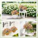 Der Rose 24 Bundles Fake Flowers Artificial Flowers Bulk Daisy for Outdoor Spring Garden Porch Farmhouse Decor