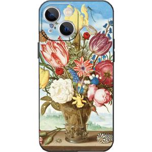 Compatible with iPhone 14 Plus Case, Bouquet of Flowers on a Ledge Vase of Flowers Phone Case, Colorful Floral Slim Protective Cover