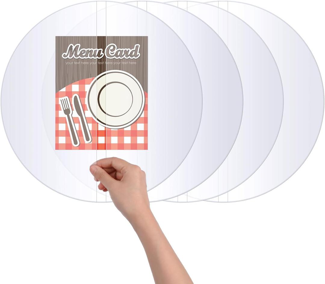4 Pcs Clear Plastic Placemats 17 Inch Place Mat Covers Round PVC Placemat Protector for Kitchen Dinner Table Place Mats Covers Plastic Waterproof Wipeable