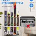 Ski Storage Rack for Garage  Freestanding Ski Holder for 5 Pair Skis, Helmet, Goggles, gloves, Indoor Snowboard Rack Organizer Stand for Home, Shed, Basement, White