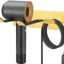 Hair Dryer Holder Wall Mount, Universal Hair Dryer Hanger for Bathroom/Bedroom/Barbershop, 304 Stainless Steel Organizer with 3M Adhesive, No Drilling Space Saver (Gold)