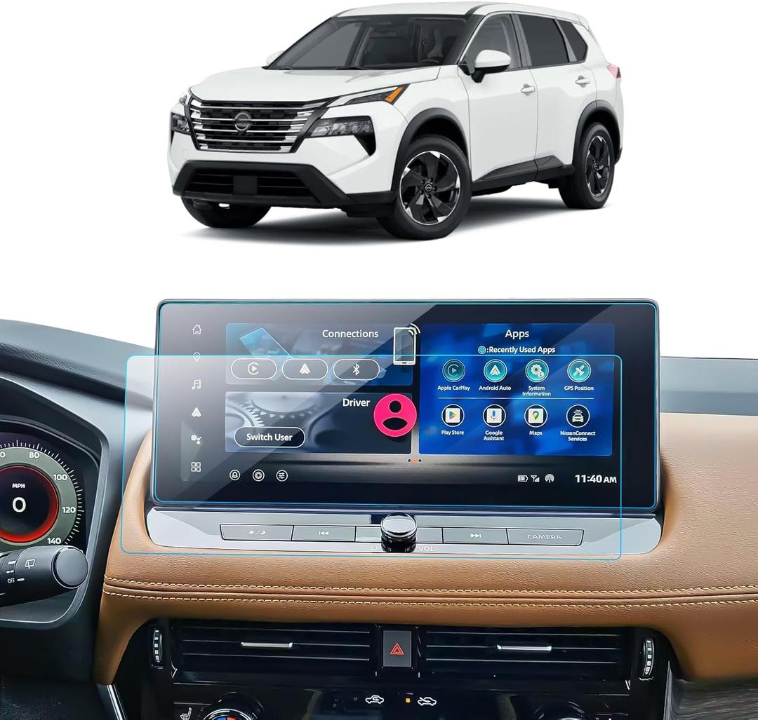 2PCS Anti-Glare Screen Protector for 2024 2025 Nissan Rogue (SL/Platinum) Accessories Navigation Touchscreen Protector Film Accessories HD Clear 12.3''