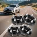 YHTAUTO 5x110mm Hub Centric Wheel Spacers 1 Inch Fits Jeep, Chrysler, Dodge & Fiat Models, Cherokee, 200, Dart Tire Spacers w/ M12x1.25 Studs, 65.1mm Hub Bore 5 Lug 4PCS Black