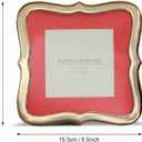 MIMOSA MOMENTS Metal Picture Frame with Printed Red Mat for 4x4 Photo (4x4, Brass)