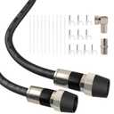 Coaxial Cable 25FT, RG6 Coax Cable Cord for TV with Weatherproof Rubber Boot - Ideal Outdoor TV Cable Wire and Antenna Wire Extension Cable, Tri-Shield UV - Fire Resistant Wall Rated (Waterproof)