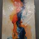 Wapluam Abstract Wall Art For Living Room Office Wall Pictures Artworks Modern Minimalism Home Decorations Bedroom Wall Decor Posters Blue Abstract Watercolor Paintings Canvas Decoration (60"L x 30"W)