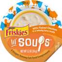Purina Friskies Natural, Grain Free Wet Cat Food Lickable Cat Treats, Lil' Soups Flaked Chicken - (Pack of 8) 1.2 oz. Tubs