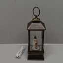 Christmas Snow Globe Lantern Musical Snowman Christmas Tree Lighted Snow Globe with Timer USB/Battery Lined Operated Swirling Glitter Water Lantern Merry Christmas Scene Holiday Home Decor Gifts (10.4'' Farm Snowman)