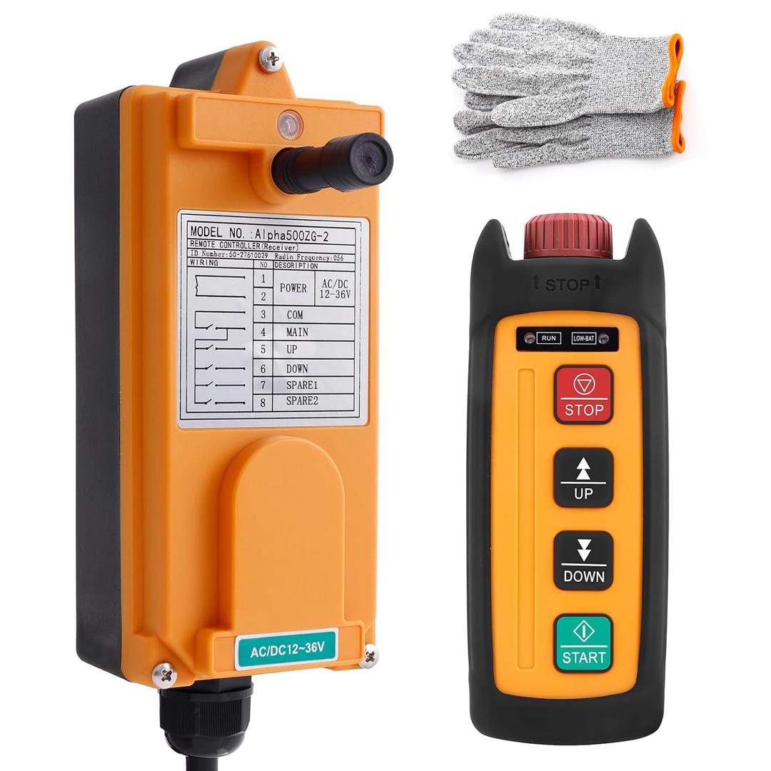 Mini Hoist Crane Wireless Remote Control Industrial 2 Channel Button Radio Controller for Overhead Crane Transmitter