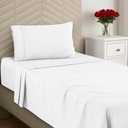 Twin - Brushed Microfiber - Soft Bed Sheets for Twin Size Bed Skirt (White)