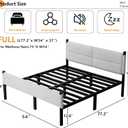 Metal Bed Frame,14Inch Full Size Bed Frame with Storage Space,Heavy Duty Sturdy Mattress Foundation,Easy Assembly,No Box Spring Needed,Full White
