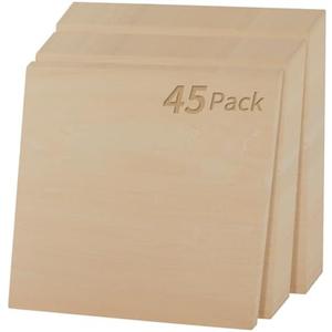 LRYYBTI 12 x 12 x 1/8 Inch A/AA Garde Baltic Birch Plywood 3mm Plywood Sheets 45Pcs Basswood Sheets with Smooth Surface Perfects for Laser Cutting, Engraving, Crafting, DIY Projects