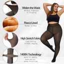2 Pairs Plus Size Fleece Lined Tights Womens- Winter Warm Fake Translucent Thermal Pantyhose leggings (3X-Large-4X-Large Plus Tall, Black+brown)