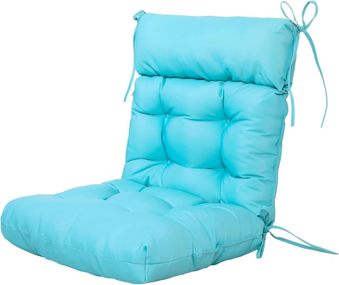 ARTPLAN Adirondack Outdoor Chair Cushion, All Weather Patio Cushion, Wicker Tufted Pillow for Patio Furniture,SkyBlue 