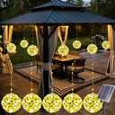Solar Christmas Ball Lights for Tree Outdoor, 5 Pack 200LED Globe Lights Waterproof, 8 Modes Solar Sphere String Lights Outside for Window Garden Yard Porch Wedding Party Decorations, Warm White