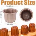 6 PCS Canele Molds, 2.8 Inch Canele Mold Cake Pan, Carbon Steel Cupcake Pan, Nonstick Muffin Pan Cake Mold Pastry Baking Tool
