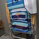 Tommy Bahama Hi-Boy 17" Seat Height 4-Position Lace-Up Suspension Folding Beach Backpack Chair (Logo Stripe)