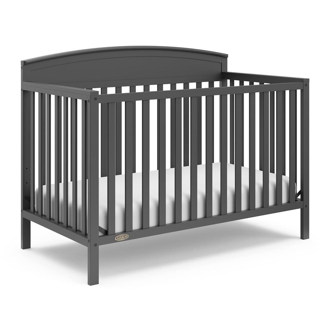 Graco Benton 5-in-1 Convertible Crib GREENGUARD Gold Certified, Converts from Baby Crib to Toddler Bed, Daybed and Full-Size Bed, Fits Standard Full-Size Crib Mattress (Gray)