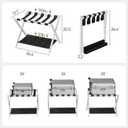 Smart FENDEE Luggage Rack, Folding Luggage Rack for Guest Room, White Bamboo Suitcase Stand Holds up to 131 lb, Luggage Stand with Storage Shelf for Hotel, Bedroom (1 Pack)