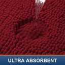 Smiry Luxury Chenille Bathroom Rugs 47x17, Extra Soft and Absorbent Shaggy Bath Mat, Machine Washable, Non-Slip Plush Carpet Runner for Tub, Shower, and Floor, Home Decor Accessories, Red