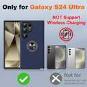 JAME for Samsung Galaxy S24 Ultra Case, Slim Fit Shockproof Heavy Duty Protective Cover with Ring Holder Stand Kickstand, Military-Grade Protection Phone Case for Galaxy S24 Ultra 6.8", Blue