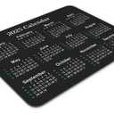2024 Calendar Horizontal Non-Slip Rubber Mouse Pad， Calendar Black Mouse Mat Mouse Pad Office Gaming Mousemat 9.5 inch x 7.9 inch