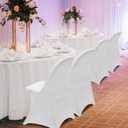 HAINARverS Folding Chair Covers, 100PCS Upgrade Universal Fitted Stretch Spandex Chair Cover Protector for Wedding,Party,Banquet, Celebration (White, 100 PCS)
