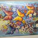 V-inspire Art,Modern Hand-Painted Oil Paintings Colorful Floral Acrylic Oil Painting on Canvas 30 x 45 inch Butterfly Flowers Wall Art Home Decoration