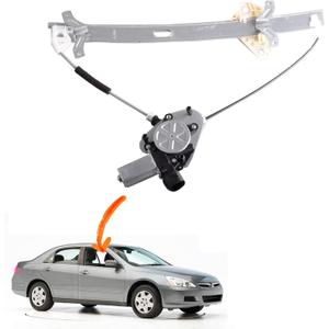 Front Right Passenger Side Power Window Regulator with Motor Assembly Compatible for Honda Accord 2003-2007 Replacement 741-307, 72210SDAA02