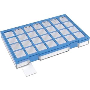 EZY DOSE Weekly AM/PM (7-Day) Daily Pharmadose Pill Planner, Medicine Case, Vitamin and Supplement Organizer, Large Easy Fill Compartments, 4 Times a Day, 28 Compartments, Clear Lids, Blue, BPA Free