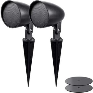 Monoprice Outdoor 2.5-inch Satellite Garden Speaker (Pair) - Sycamore Series