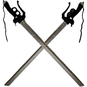 Halloween Prop 2PCS 37inch Attack Foam Sword, 37inch Shingeki Cosplay Sword Kyojin Cosplay Prop Xmas Birthday Gifts (2pcs Sliver)