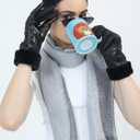 Heat Logic Quilted Faux Fur Trimmed Glove with PU Palm and Touchscreen Tips - M/L (Black)