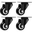 Swivel Caster Wheels Rubber Base with Top Plate & Bearing Heavy Duty with Pack of 4 Black by Online Best Service (1.5" NO Brake)