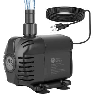 AquaMiracle 1160GPH Submersible Water Pump with 11.5ft High Lift, Pond Pump Aquarium Pumps for Fish Tank, Fountain, Waterfall, Statuary, Water feature, Hydroponics
