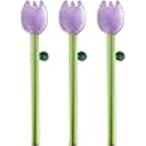 3 Pcs Borosilicate Color Transparent Glass Spoons,Cute Flower Long Handle Spoons for Ice Cream Dessert Coffee Stirring (Purple Bud Spoon)